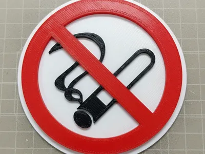 3D No Smoking Sign