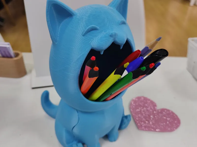 Cute Cat Purge Bin & Pencil Holder
