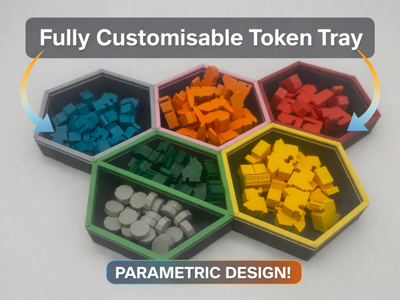 Customisable Magnetic Token Tray for Board Games