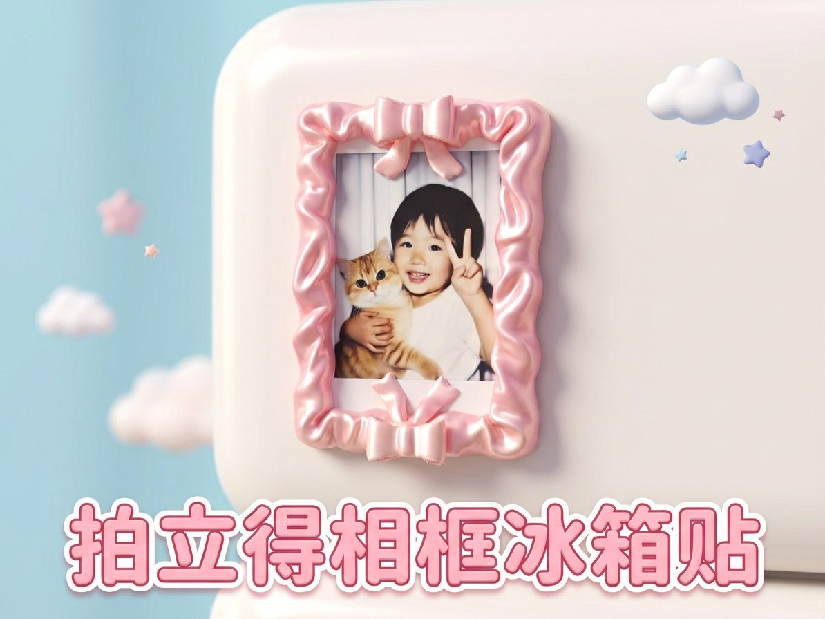 丝绸质感蝴蝶结拍立得蝴蝶结相框冰箱贴