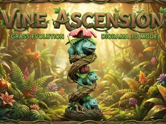 vine ascension grass evolution 3d model 