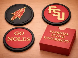 Florida State University Coasters with Holder