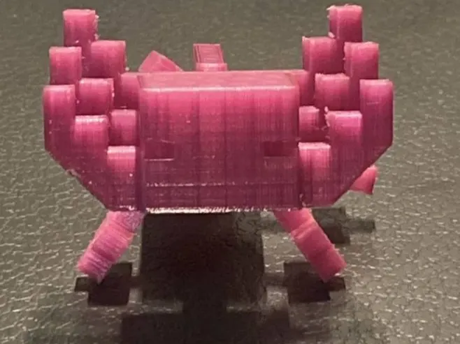 Minecraft articulated print-in-place axolotl