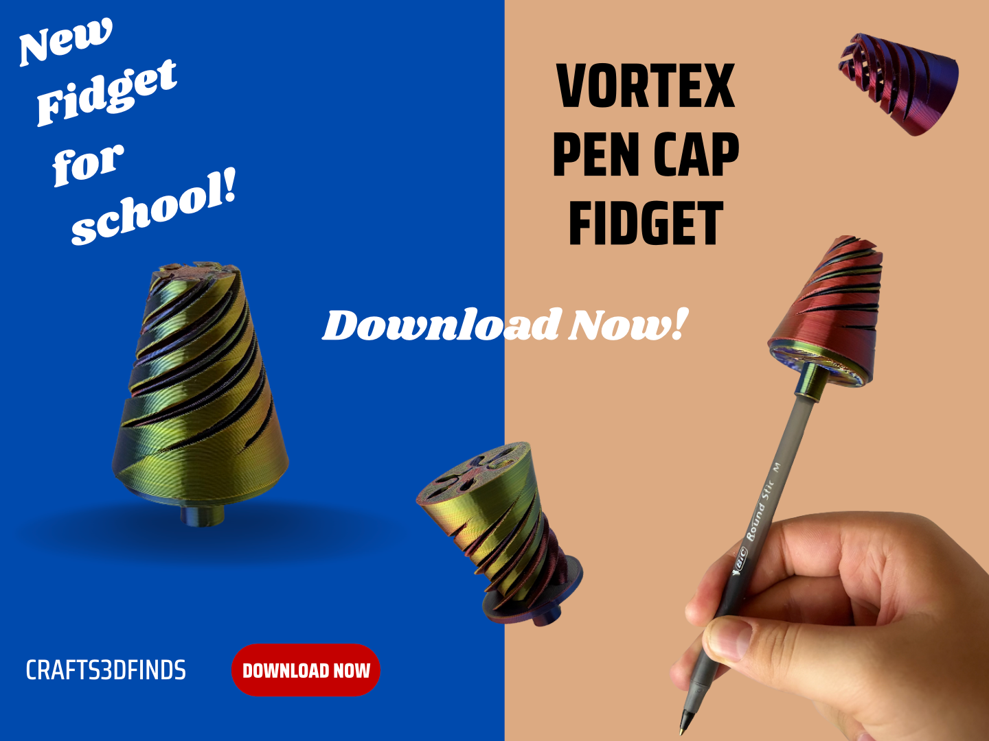 Vortex Fidget Pen Cap