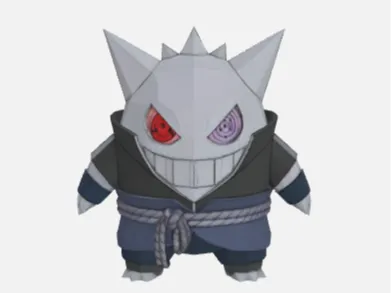 Gengar with Sasuke NO COLOR