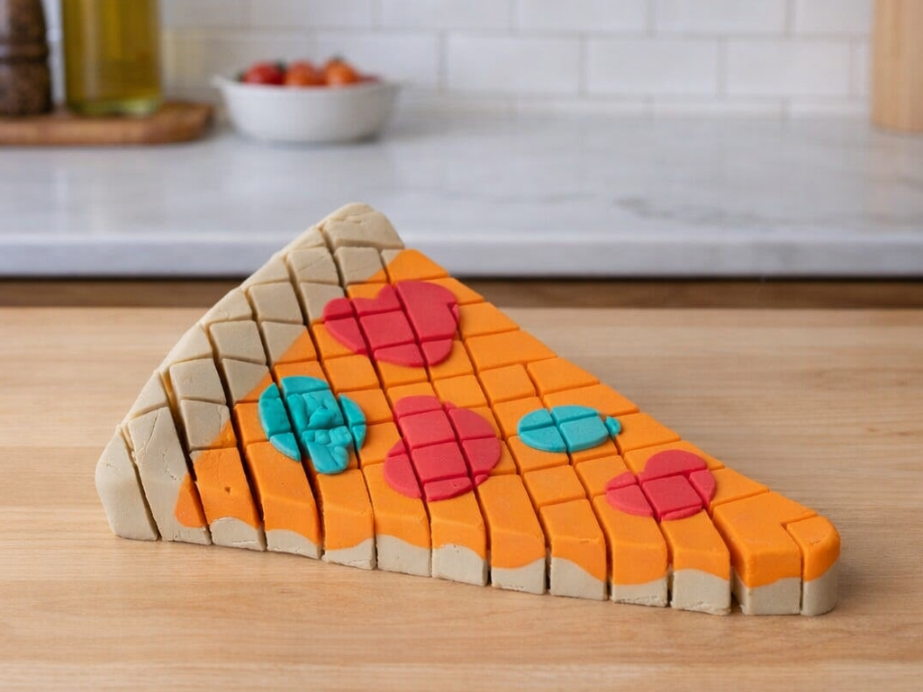 Flexi Pizza Slice Toy – Articulated Food Fidget