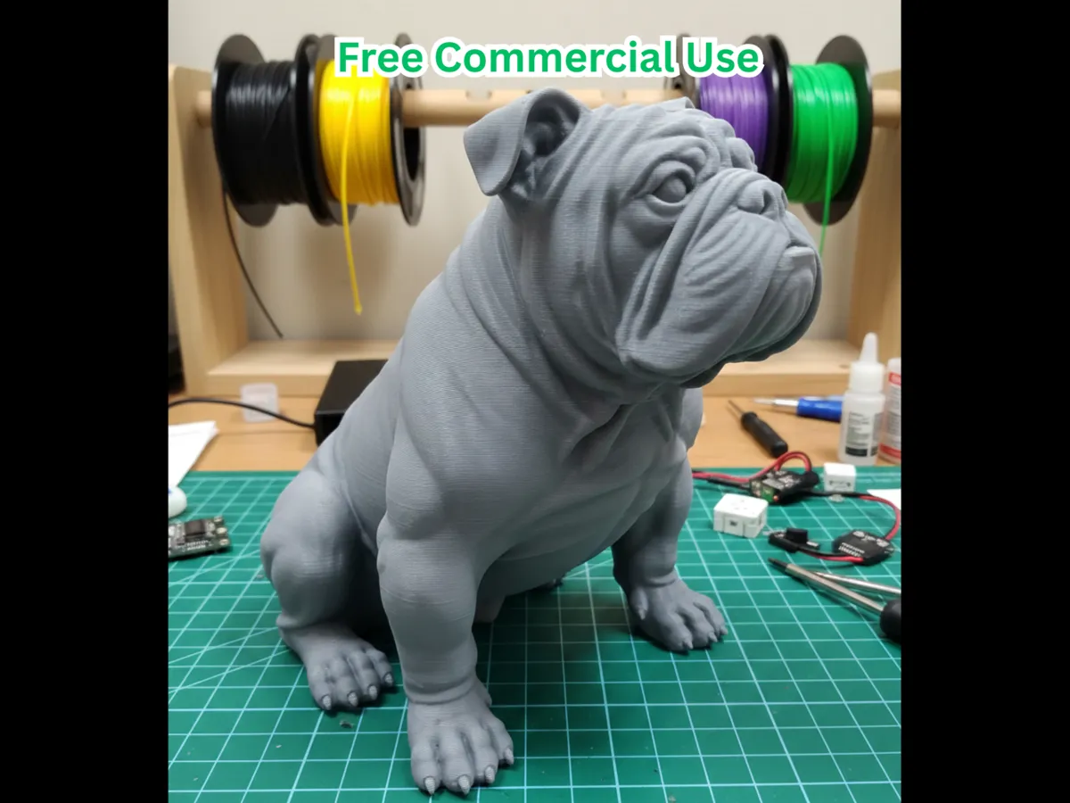 Statuette de bulldog assis