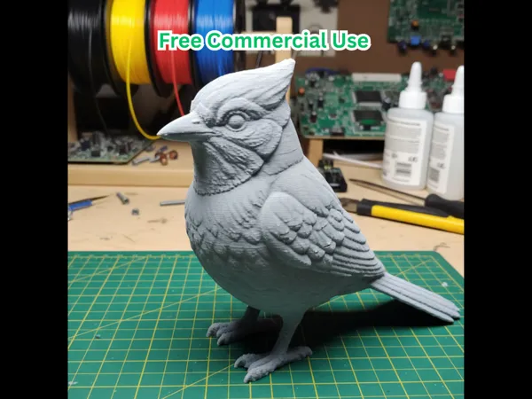 Statuette Geai bleu assis