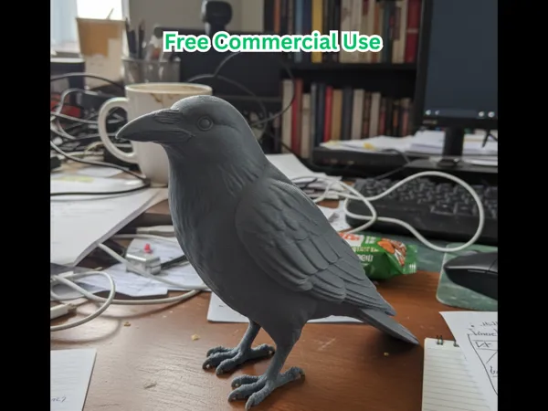 Statuette corbeau américain assis