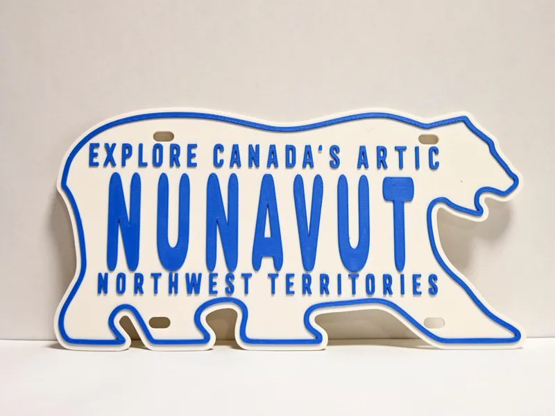 Nunavut bear-shaped license plate