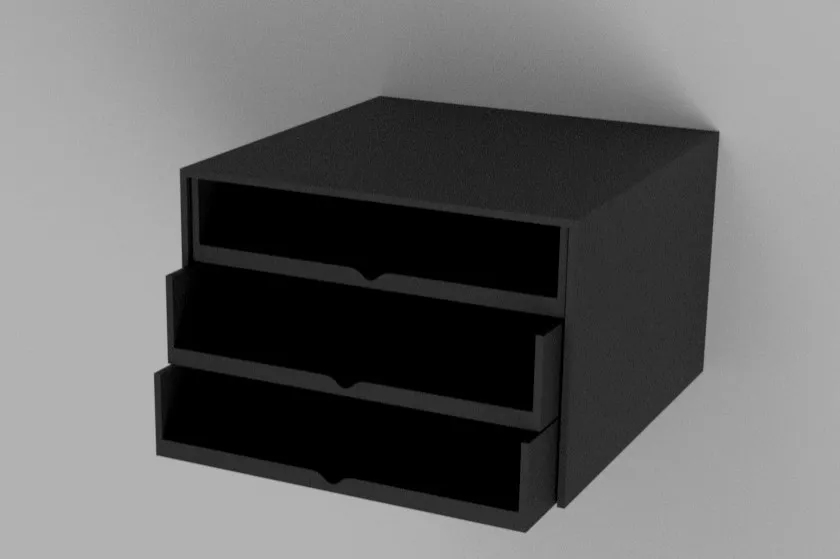 Shelf with drawers - For standing and hanging - Free 3D Print Model ...