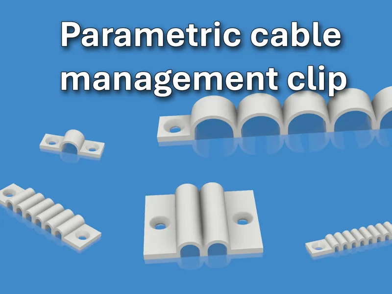 Parametric cable management clip (Fusion)