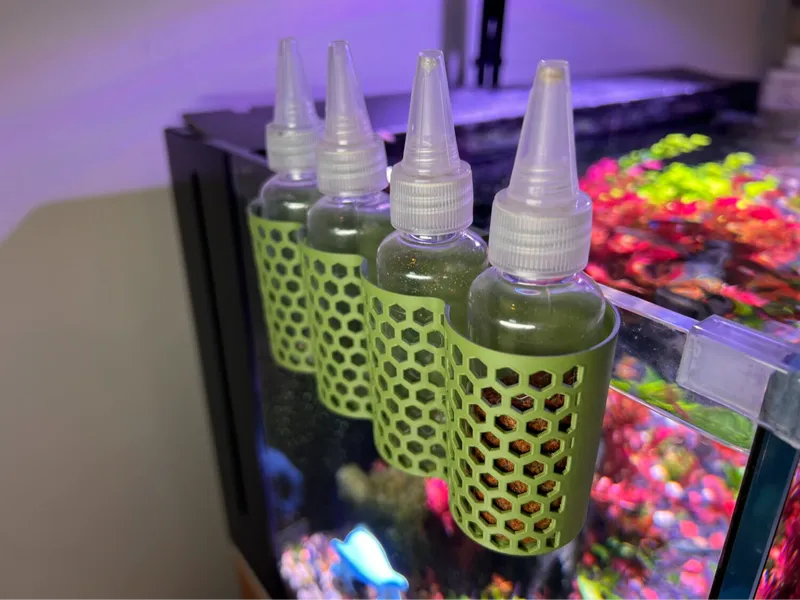 让鱼缸更整洁！鱼缸饲料/液肥瓶收纳挂架 2槽 & 4槽版