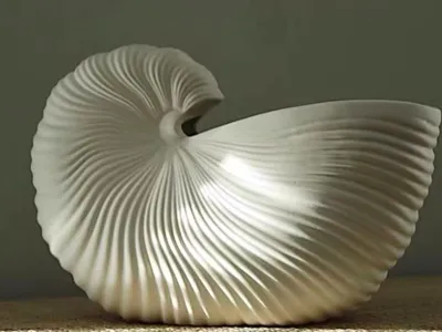 Ferm Living-style conch nautilus vase (AI generated)