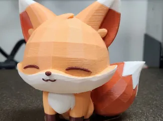 Cute Sleeping Fox Figurine - Multi-Color FDM