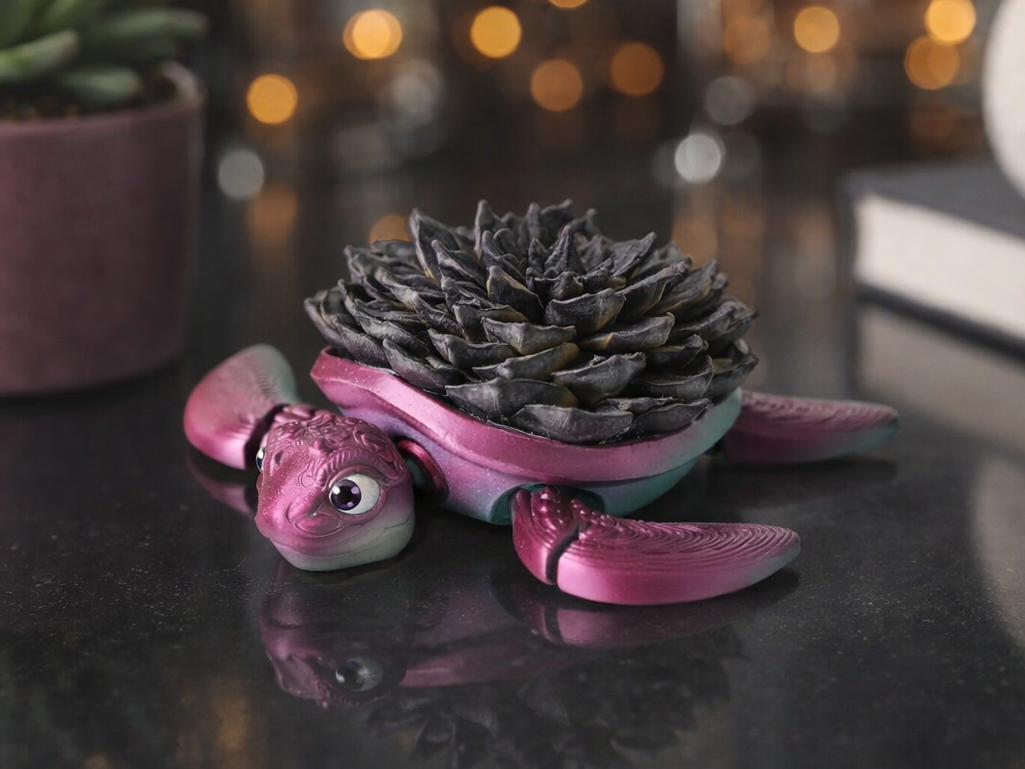 Flexi Turtle Desk Buddy with Succulent Shell