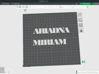 letrero nombre ariatna y miriam