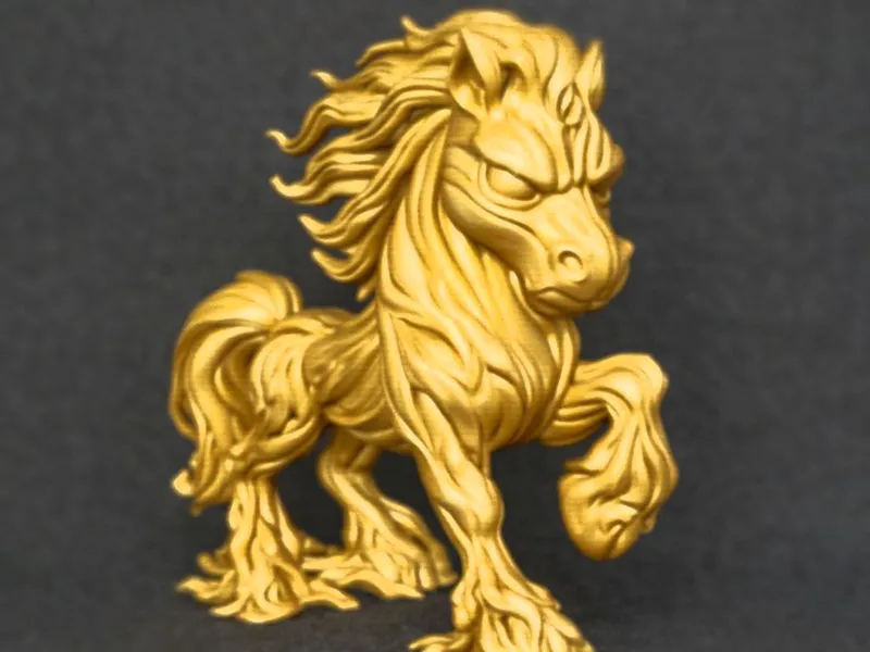 Vein-wood Furious Stallion Horse With Raised Hoof