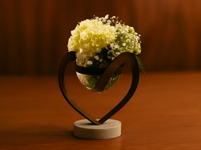 Heart Glass Glove Vase