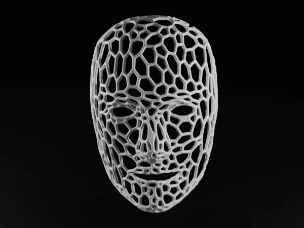Masque visage humain style Voronoi