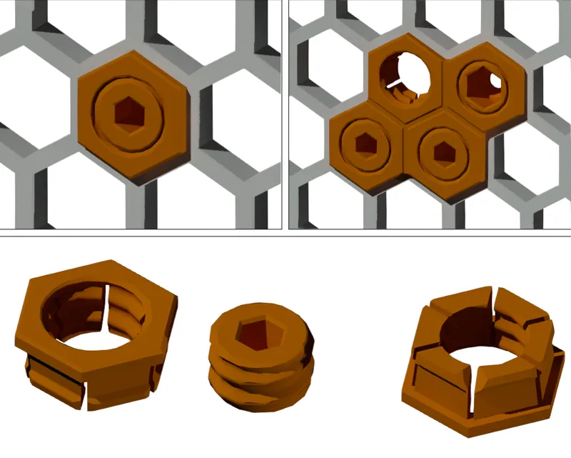 Elegant Screwiverse for Honeycomb Storage Wall