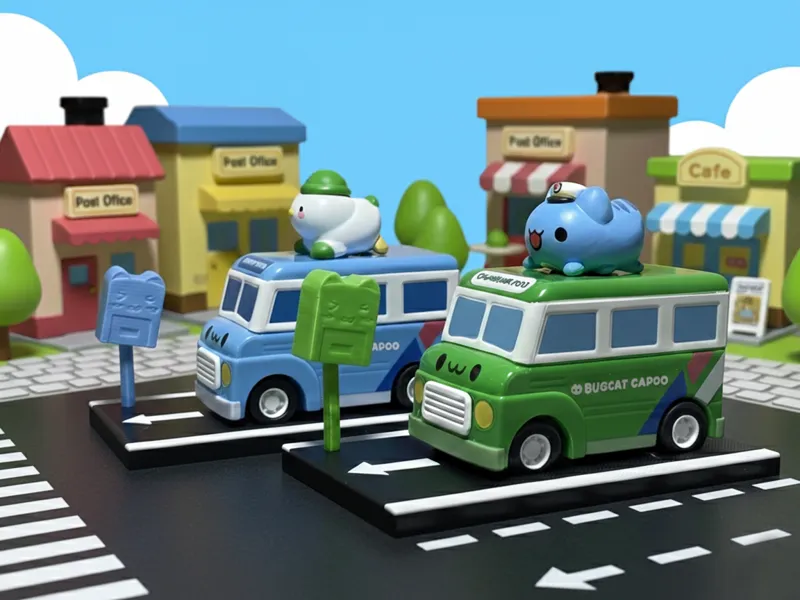 中華郵政×貓貓蟲咖波 咖波公仔迴力車 造型場景