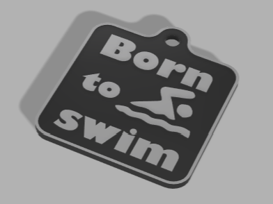 keychain - born to swim