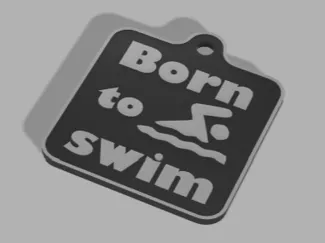 keychain - born to swim