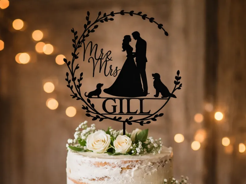 Wedding Cake Topper Gill Farm Dog