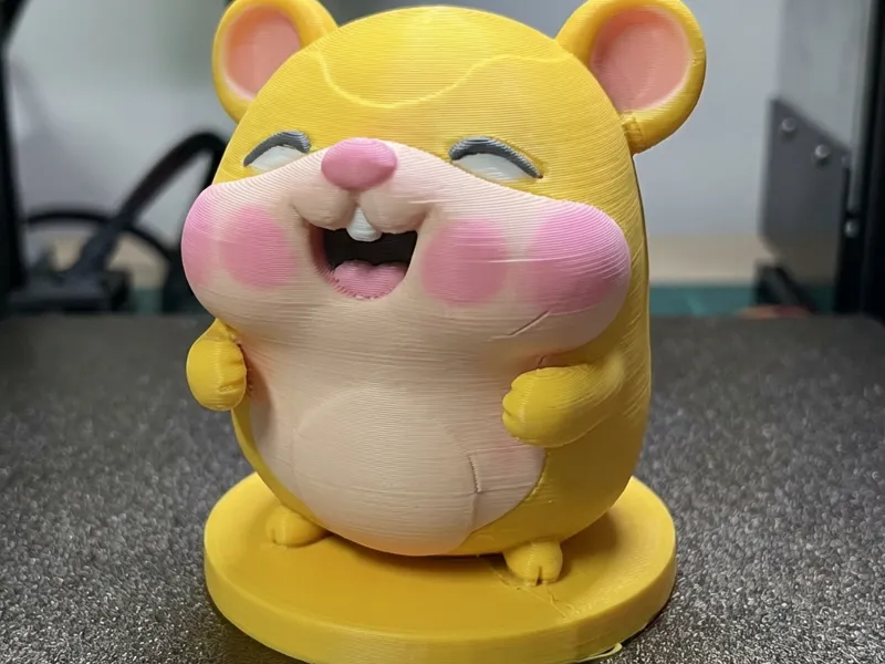 Chubby Laughing Hamster Figurine - Multi-Color FDM