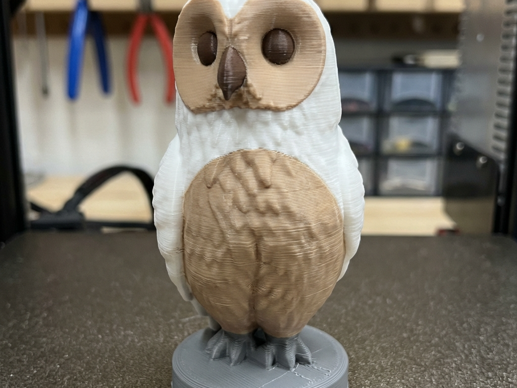 Easy-Print Owl Figurine - Multi-Color FDM Model