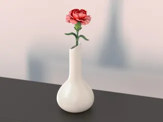 康乃馨花瓶全3d打印组合摆件