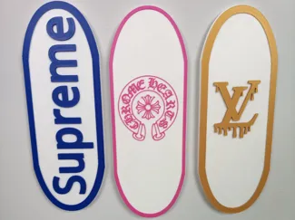 skateboard wall art, supreme, chrome hearts, louis