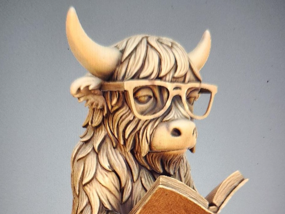The Scholar Highland Cow Book Nook
