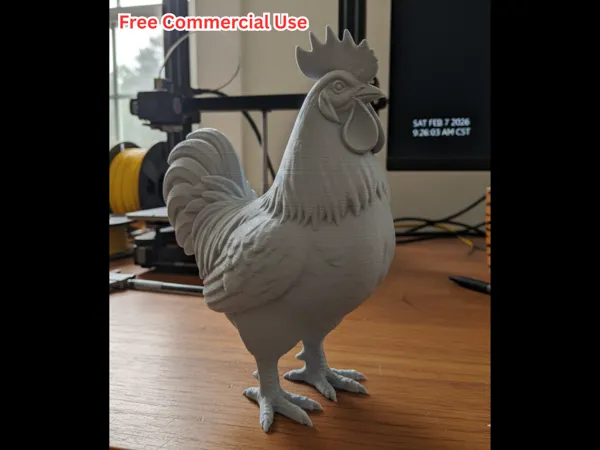 Statue de coq semi-réaliste