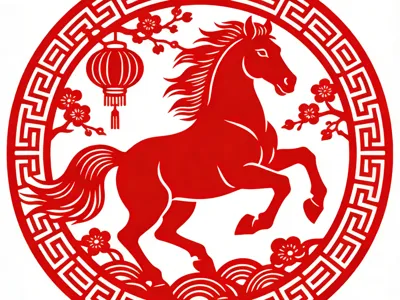 2026 Year of the Horse window paper-cut decoration