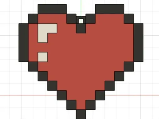 Llavero de Corazón pixelado.