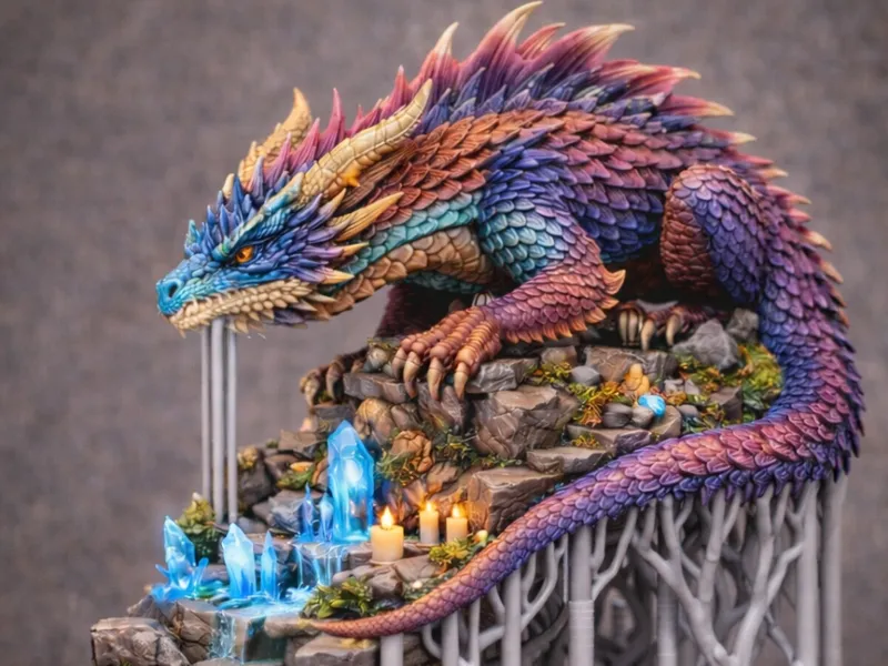 Majestuoso dragón de dos colas