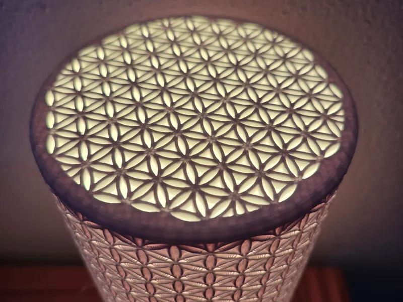 Flower of Life Bambu LED Lampe Zylinder D100x231mm