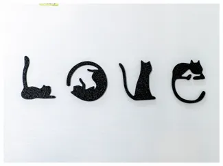 猫猫LOVE字样情人节冰箱贴 墙贴