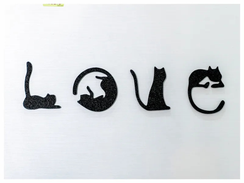 猫猫LOVE字样情人节冰箱贴 墙贴  