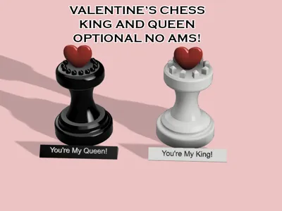 Valentine's King and Queen Chess Pieces, NO AMS 
