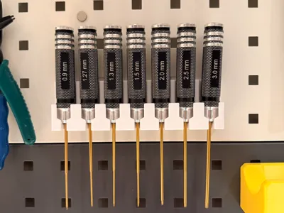Square hole pegboard - RC model screwdriver holder
