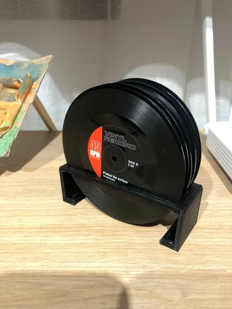 Vinyl record coaster holder 