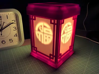 "Printing" New Year's Good Fortune in Light: Year of the Horse Limited Edition 3D Lithophane Projection Lantern
