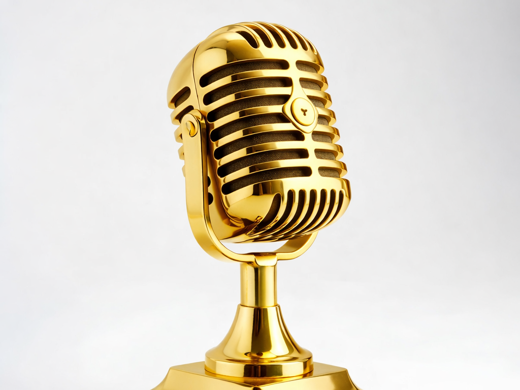 Golden Vintage Microphone