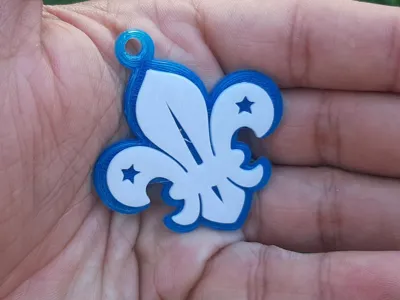 Fleur de Lis keychain, scout, boy scout, fleur de lis