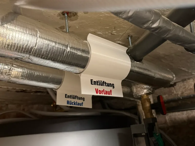 Rohrentlüftungsbeschriftung für 95mm Isolation