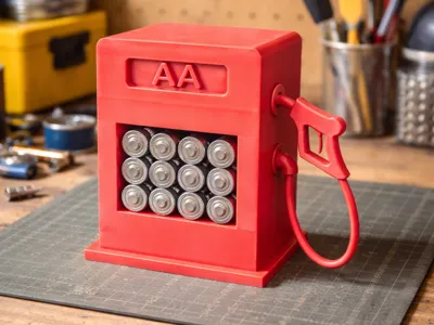 AA Gas Station – Retro Storage for 12 Batteries