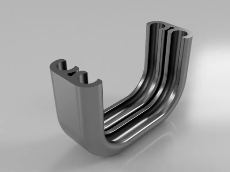 U-Shaped Holder for 2× Ø4 mm Tubes – 180° Bend